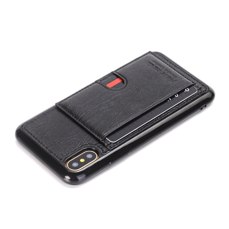 For iPhone X / XS Pierre Cardin PCL-P11 Shockproof TPU + Leather Protective Case with Holder & Card Slot