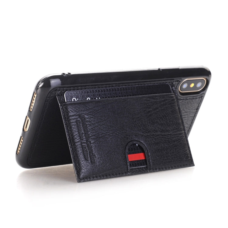 For iPhone X / XS Pierre Cardin PCL-P11 Shockproof TPU + Leather Protective Case with Holder & Card Slot