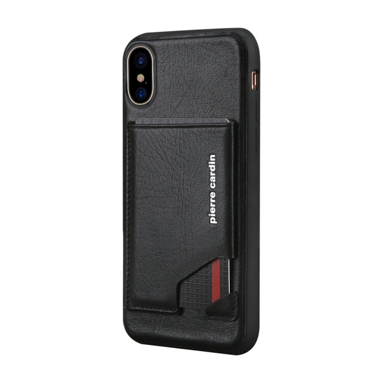 For iPhone X / XS Pierre Cardin PCS-S03 Shockproof TPU + Leather Protective Case with Holder & Card Slot