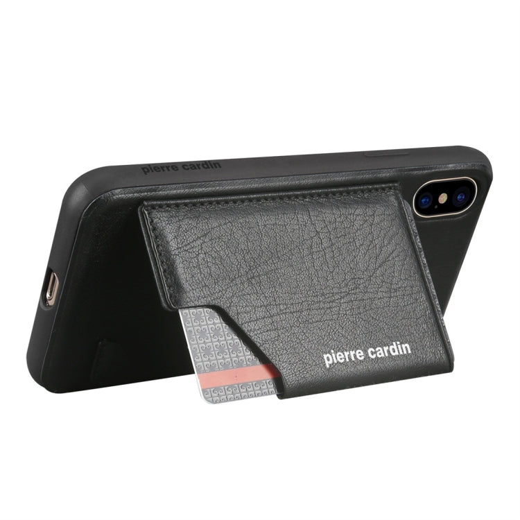 For iPhone X / XS Pierre Cardin PCS-S03 Shockproof TPU + Leather Protective Case with Holder & Card Slot