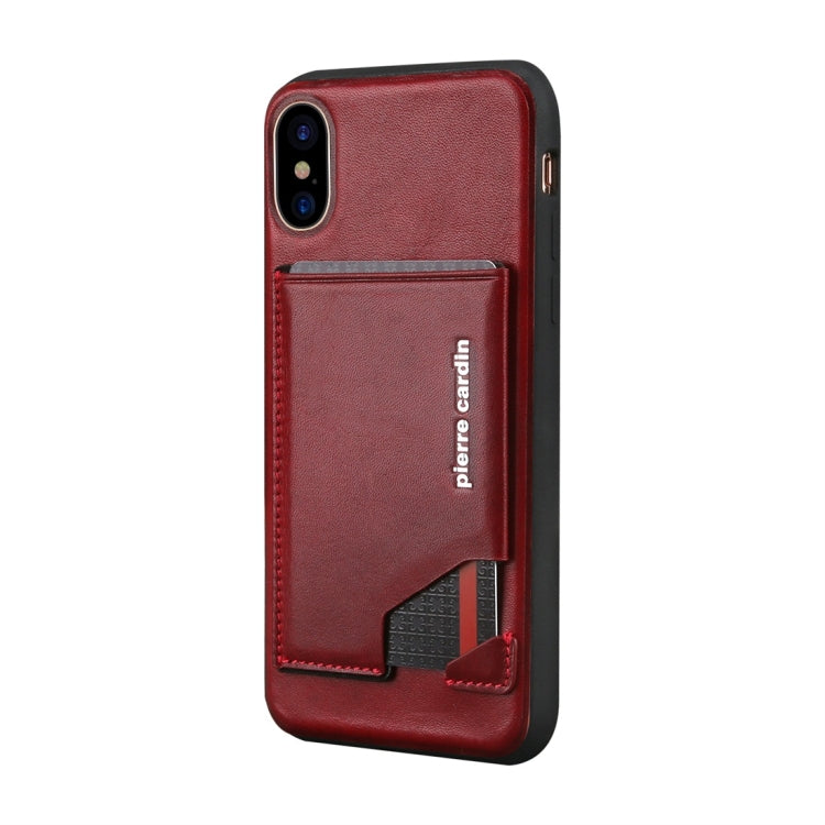 For iPhone X / XS Pierre Cardin PCS-S03 Shockproof TPU + Leather Protective Case with Holder & Card Slot