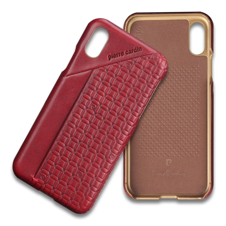 For iPhone X / XS Pierre Cardin PCL-P29 Shockproof Leather Protective Case with Card Slot