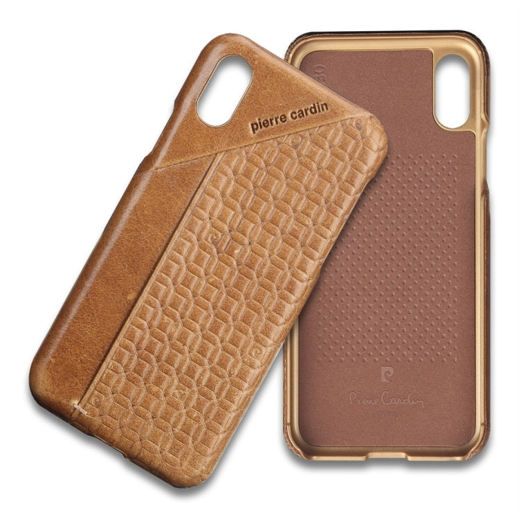 For iPhone X / XS Pierre Cardin PCL-P29 Shockproof Leather Protective Case with Card Slot