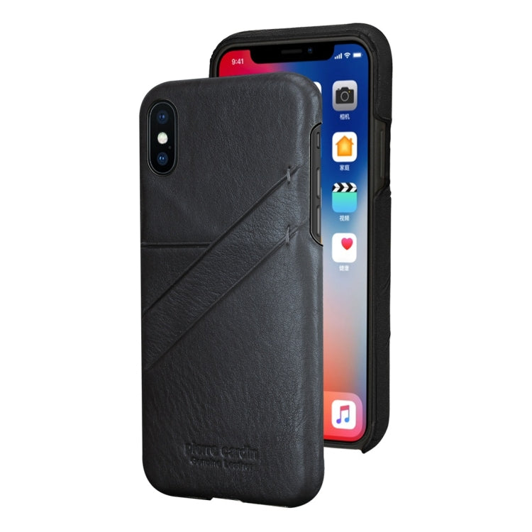 For iPhone X / XS Pierre Cardin PCS-P19 Shockproof Leather Protective Case with Card Slot