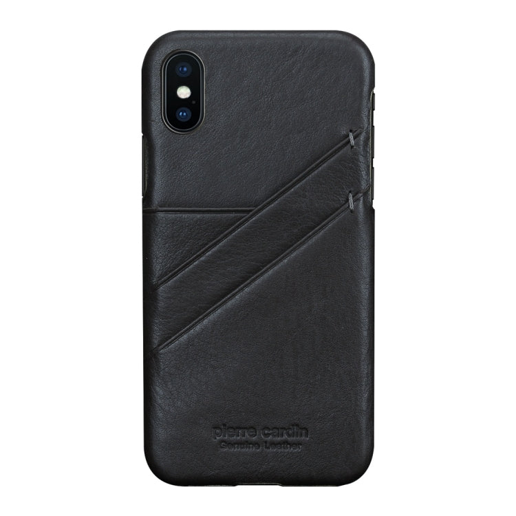 For iPhone X / XS Pierre Cardin PCS-P19 Shockproof Leather Protective Case with Card Slot