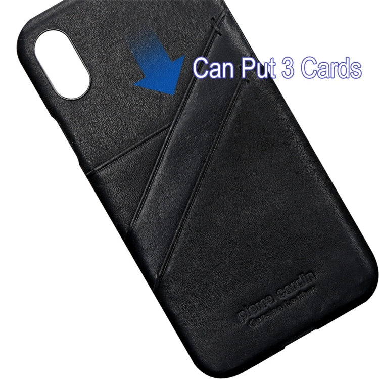 For iPhone X / XS Pierre Cardin PCS-P19 Shockproof Leather Protective Case with Card Slot