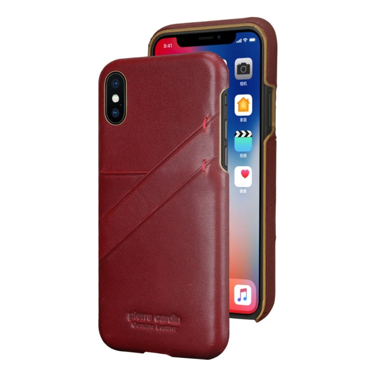 For iPhone X / XS Pierre Cardin PCS-P19 Shockproof Leather Protective Case with Card Slot