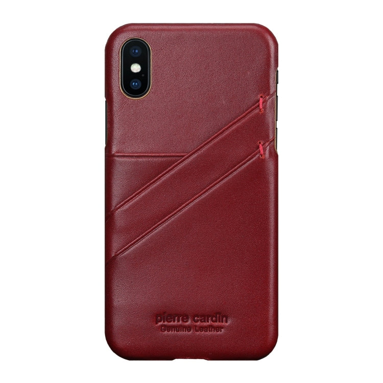 For iPhone X / XS Pierre Cardin PCS-P19 Shockproof Leather Protective Case with Card Slot