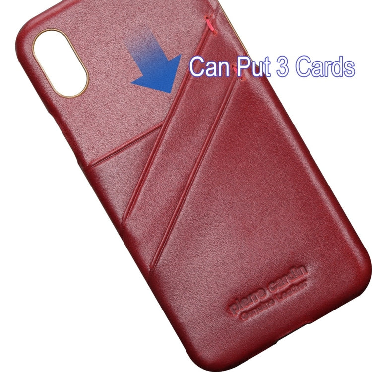 For iPhone X / XS Pierre Cardin PCS-P19 Shockproof Leather Protective Case with Card Slot