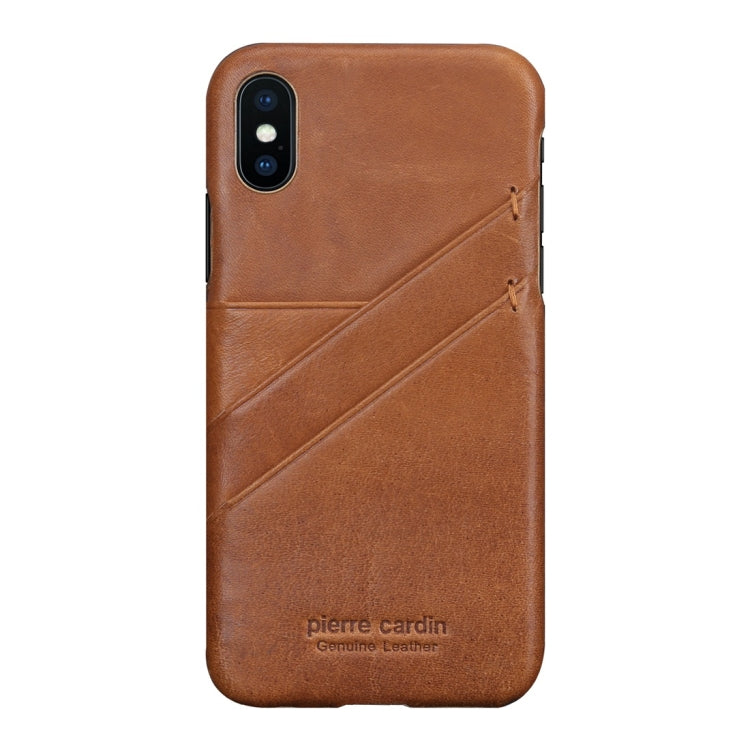 For iPhone X / XS Pierre Cardin PCS-P19 Shockproof Leather Protective Case with Card Slot
