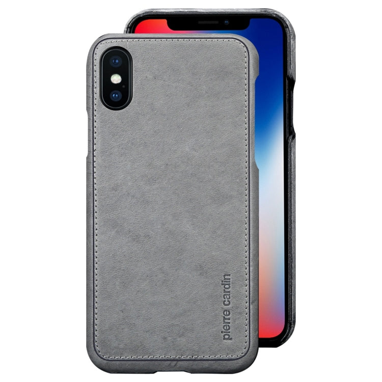 For iPhone X / XS Pierre Cardin PCL-P03 Shockproof PC + Leather Protective Case