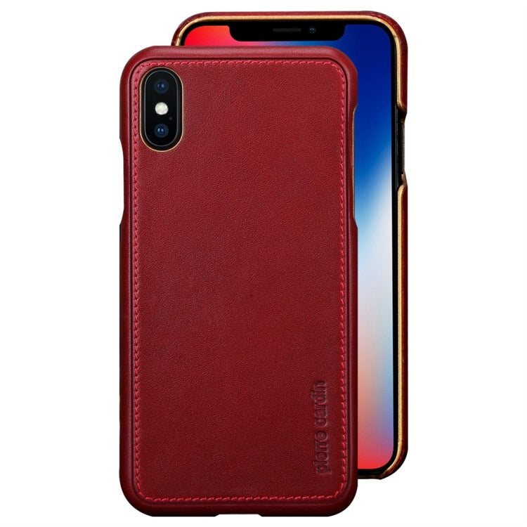 For iPhone X / XS Pierre Cardin PCL-P03 Shockproof PC + Leather Protective Case