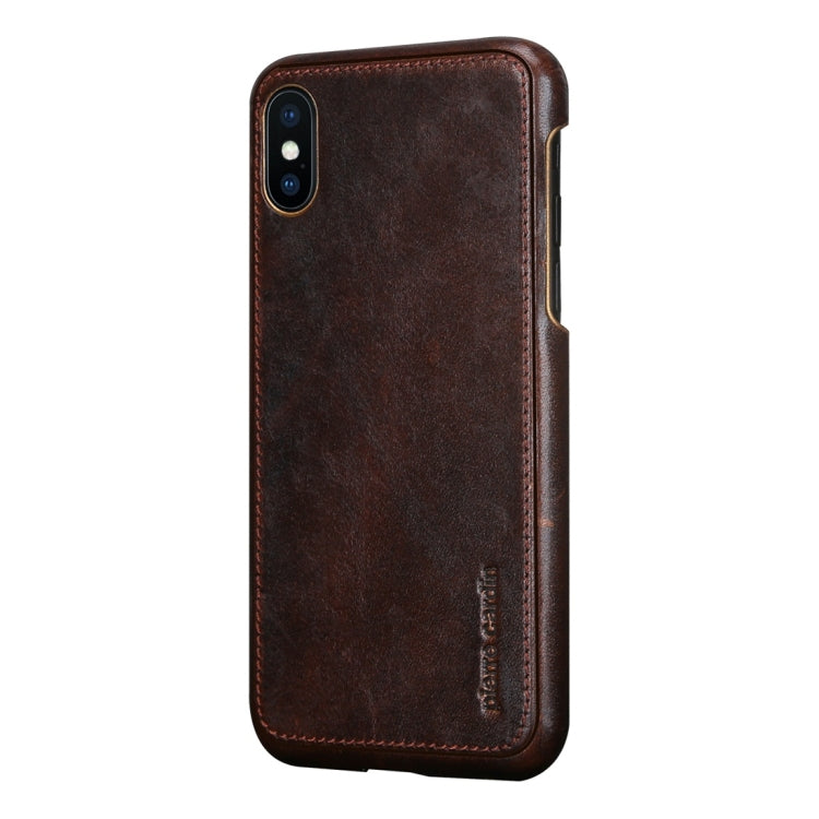 For iPhone X / XS Pierre Cardin PCL-P03 Shockproof PC + Leather Protective Case