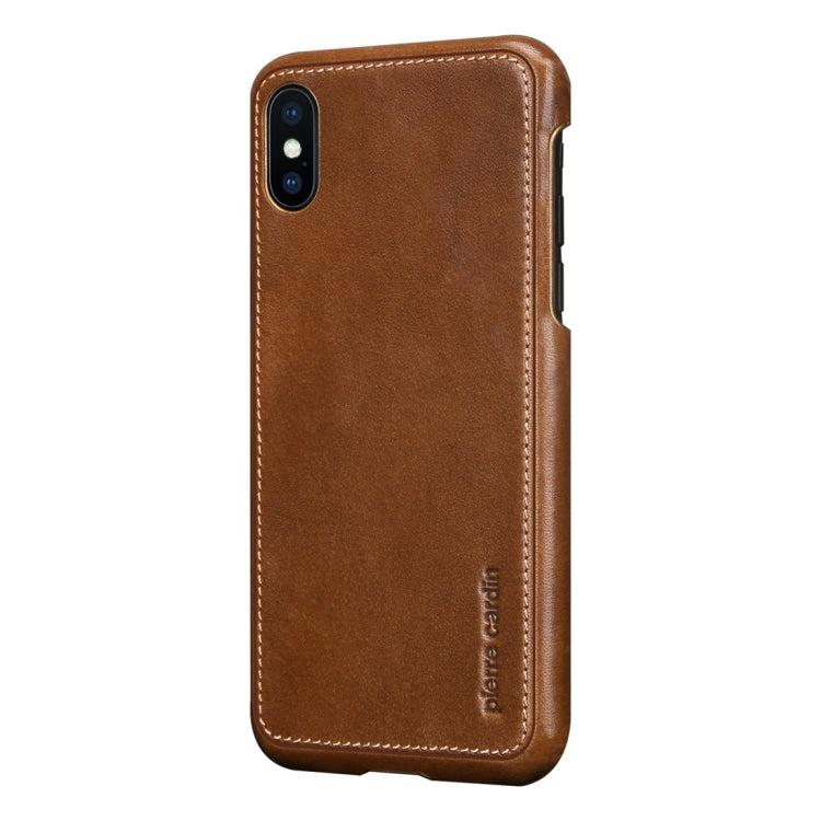 For iPhone X / XS Pierre Cardin PCL-P03 Shockproof PC + Leather Protective Case