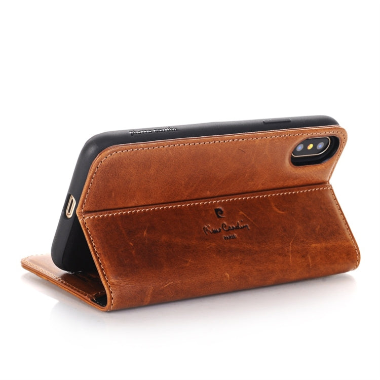 For iPhone X / XS Pierre Cardin PCL-P05 Horizontal Flip Leather Case with Holder & Card Slot & Wallet