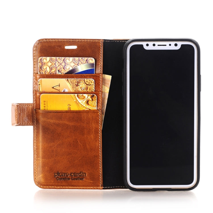 For iPhone X / XS Pierre Cardin PCL-P05 Horizontal Flip Leather Case with Holder & Card Slot & Wallet