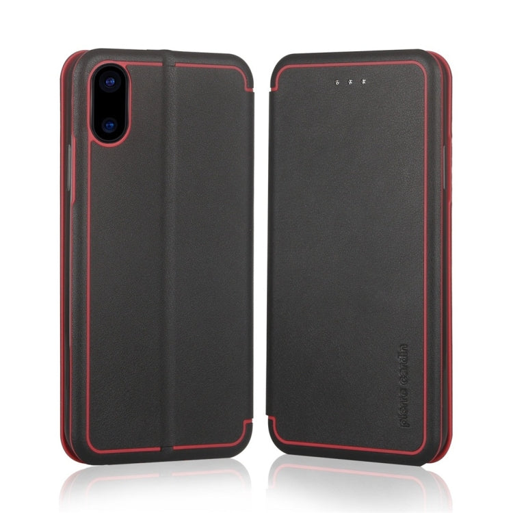 For iPhone X / XS Pierre Cardin PCS-P17-1 Horizontal Flip Leather Case with Holder & Card Slot