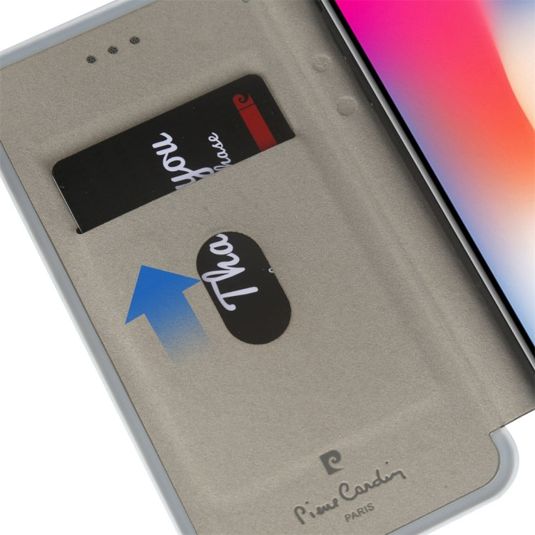 For iPhone X / XS Pierre Cardin PCS-P17-1 Horizontal Flip Leather Case with Holder & Card Slot