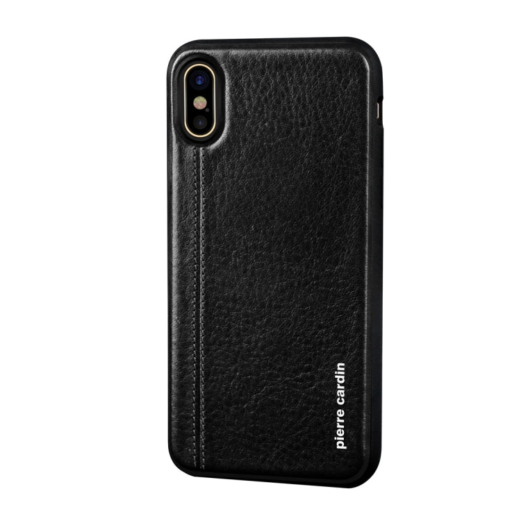 For iPhone X / XS Pierre Cardin PCS-S02 Shockproof TPU + Leather Full Coverage Protective Case