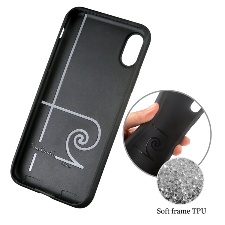For iPhone X / XS Pierre Cardin PCS-S02 Shockproof TPU + Leather Full Coverage Protective Case