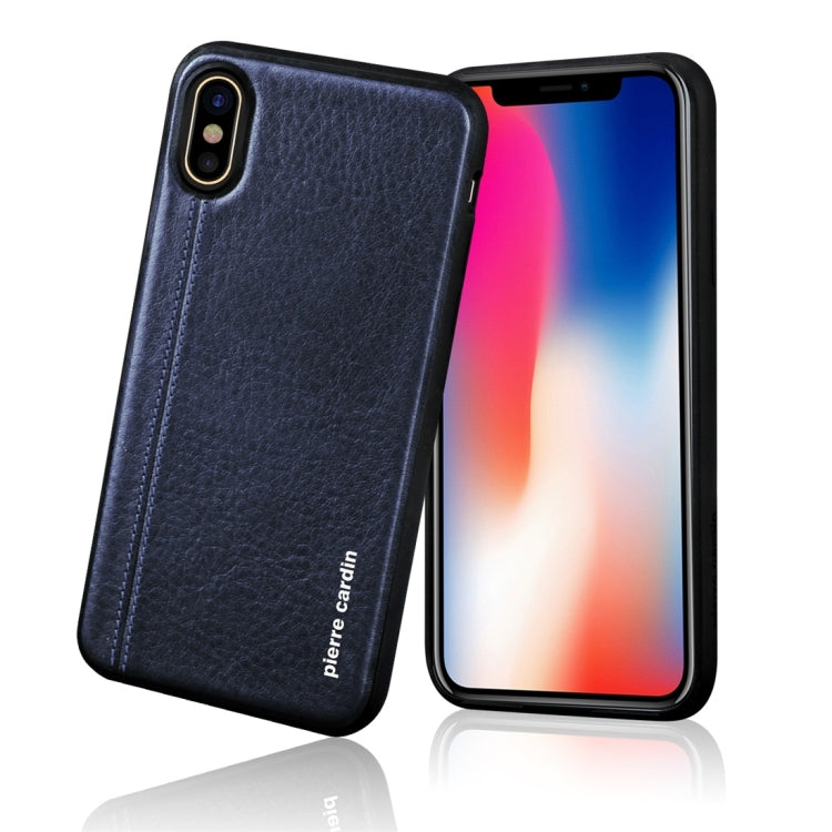 For iPhone X / XS Pierre Cardin PCS-S02 Shockproof TPU + Leather Full Coverage Protective Case