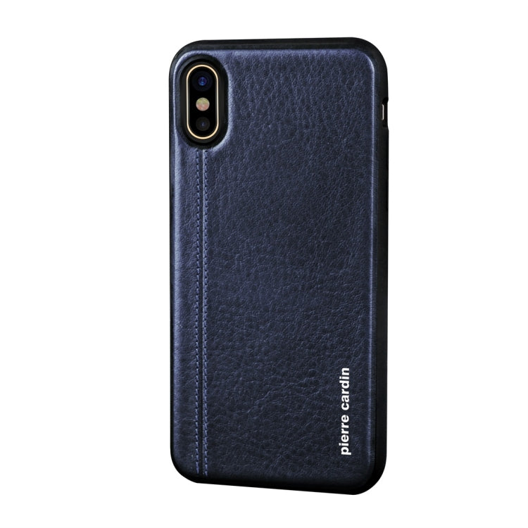 For iPhone X / XS Pierre Cardin PCS-S02 Shockproof TPU + Leather Full Coverage Protective Case