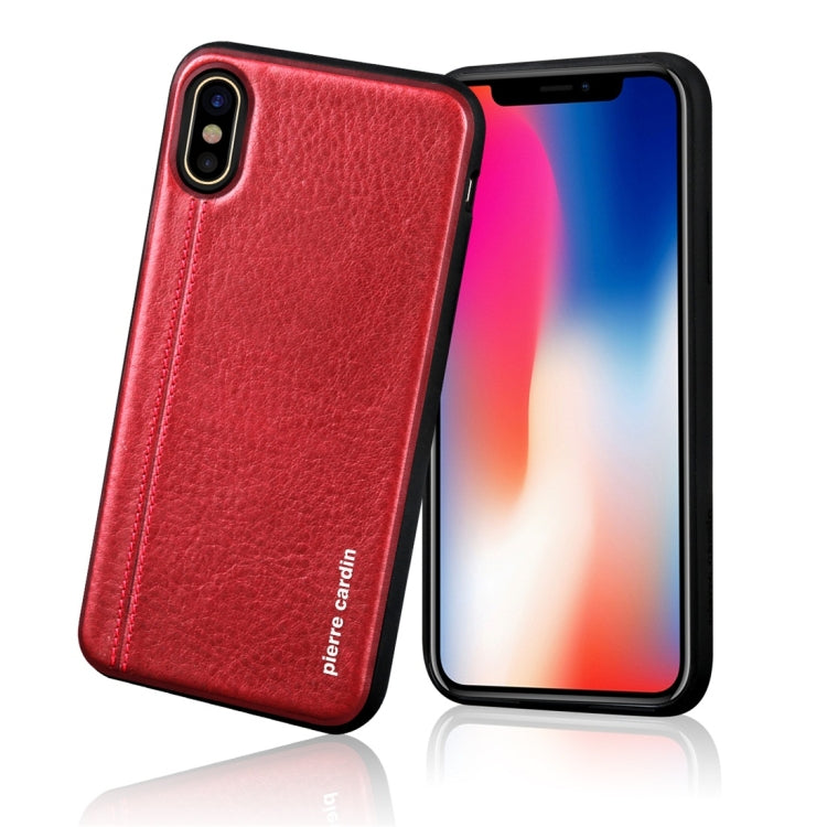 For iPhone X / XS Pierre Cardin PCS-S02 Shockproof TPU + Leather Full Coverage Protective Case