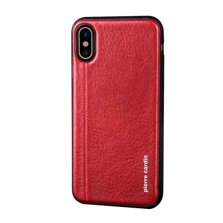 For iPhone X / XS Pierre Cardin PCS-S02 Shockproof TPU + Leather Full Coverage Protective Case