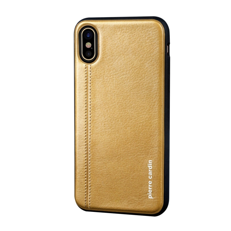 For iPhone X / XS Pierre Cardin PCS-S02 Shockproof TPU + Leather Full Coverage Protective Case