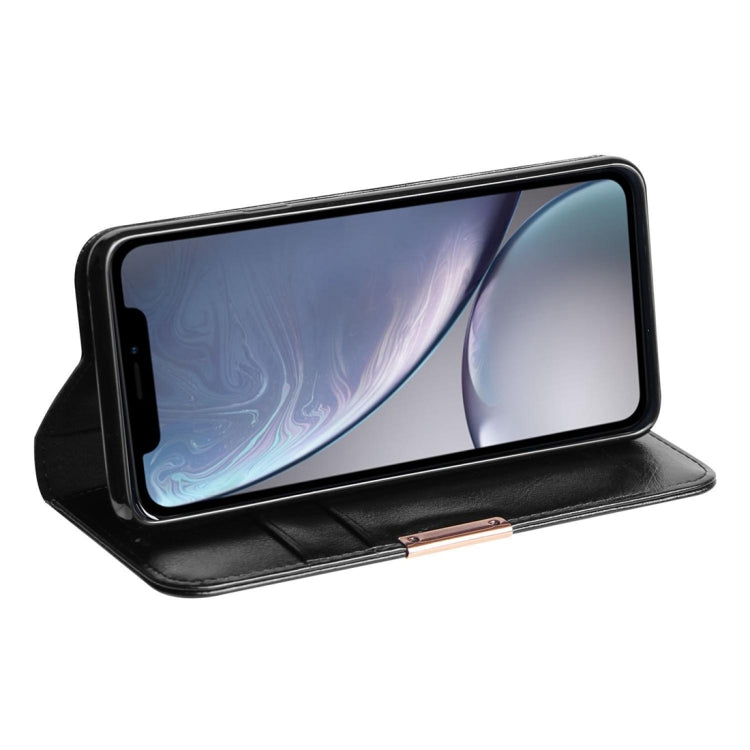 For iPhone XR DZGOGO ROYALE II Series Magnetic Horizontal Flip Genuine Leather Case with Card Slots & Holder