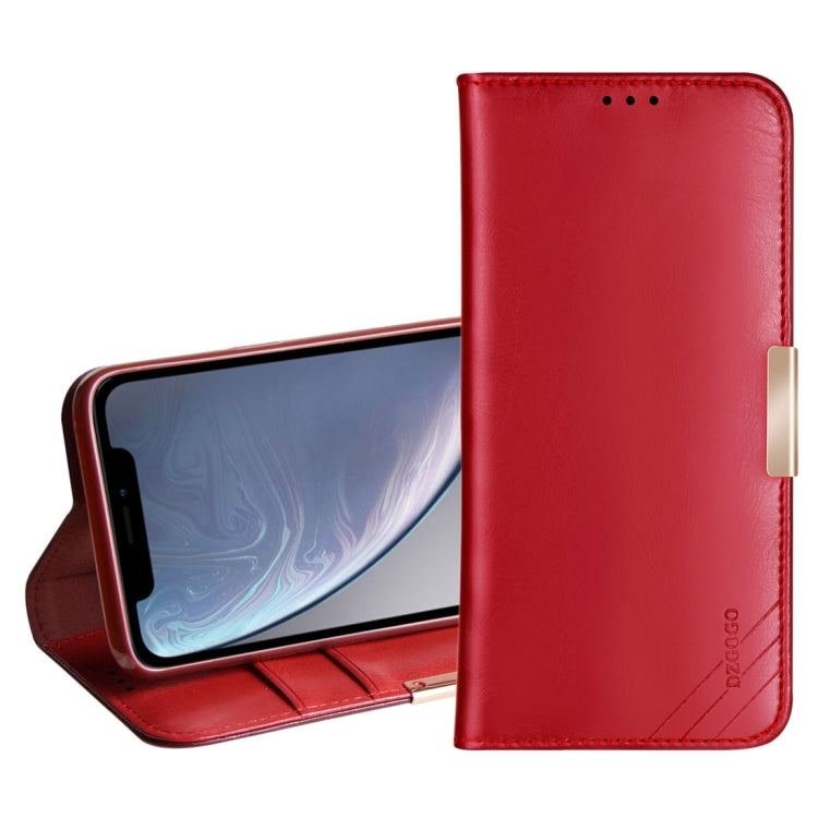 For iPhone XR DZGOGO ROYALE II Series Magnetic Horizontal Flip Genuine Leather Case with Card Slots & Holder