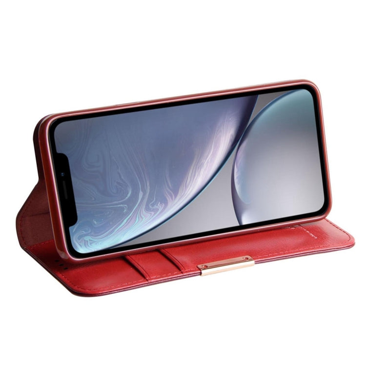 For iPhone XR DZGOGO ROYALE II Series Magnetic Horizontal Flip Genuine Leather Case with Card Slots & Holder