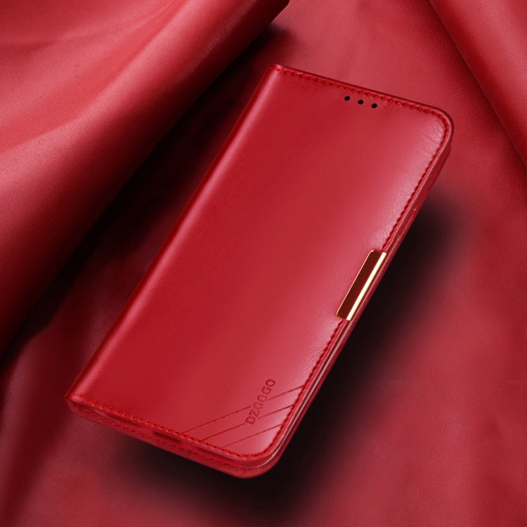 For iPhone XR DZGOGO ROYALE II Series Magnetic Horizontal Flip Genuine Leather Case with Card Slots & Holder