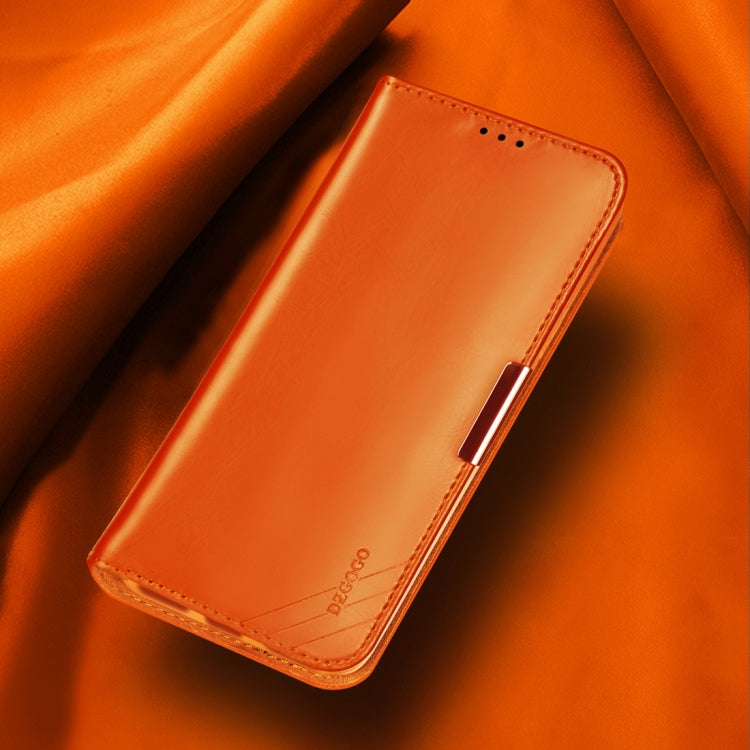 For iPhone XR DZGOGO ROYALE II Series Magnetic Horizontal Flip Genuine Leather Case with Card Slots & Holder