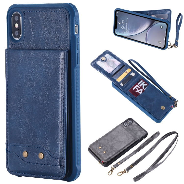 For iPhone X / XS Vertical Flip Fashion Shockproof Leather Case with Holder & Photo Frame & Card Slots & Lanyard