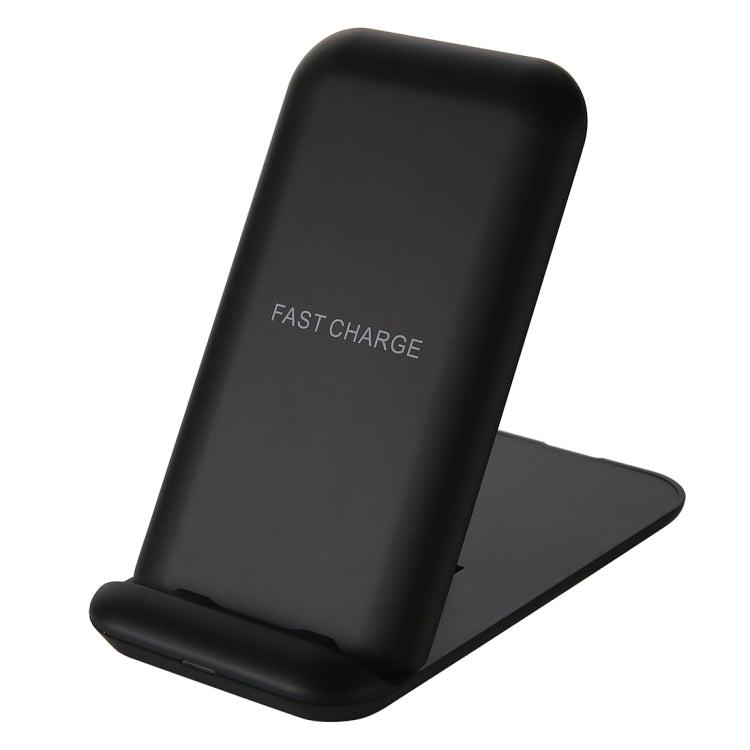 Q800 QI Three Coil Vertical Foldable Wireless Charger with Mobile Phone Holder (Black)