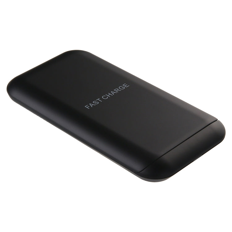 Q800 QI Three Coil Vertical Foldable Wireless Charger with Mobile Phone Holder (Black)