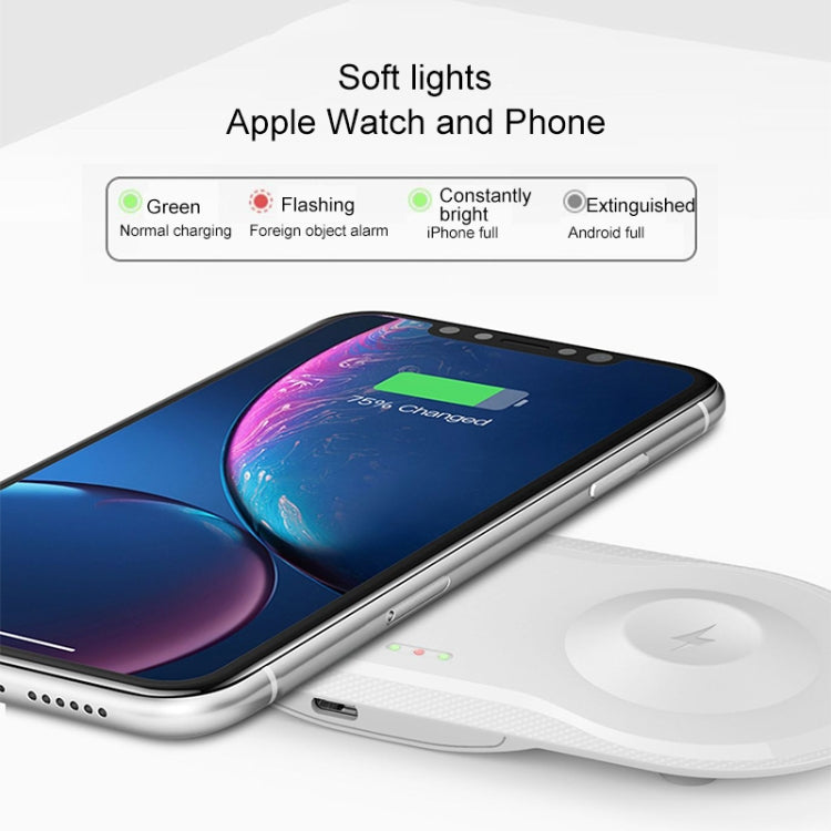 X263 5W 2 In 1 Ultra-thin Mobile Phone Wireless Quick Charger for Apple Watch / iPhone / Smart Phones