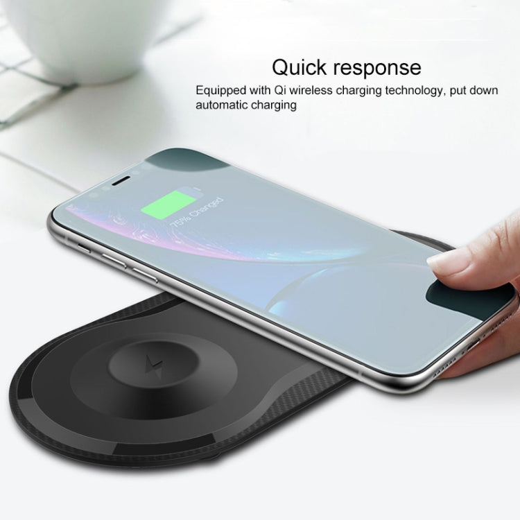 X263 5W 2 In 1 Ultra-thin Mobile Phone Wireless Quick Charger for Apple Watch / iPhone / Smart Phones