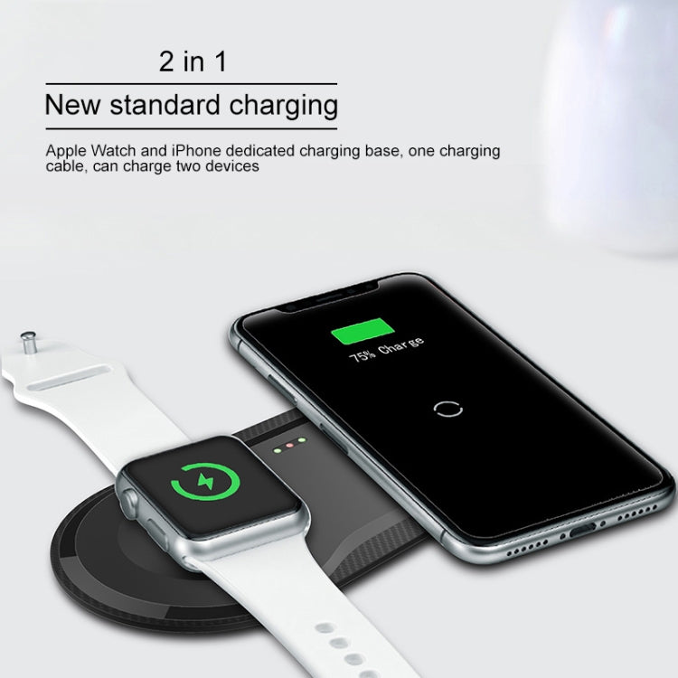 X263 10W 2 In 1 Ultra-thin Mobile Phone Wireless Quick Charger for Apple Watch / iPhone / Smart Phones
