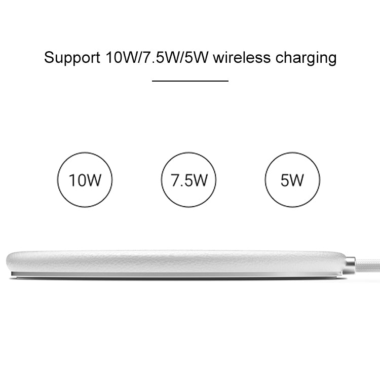 Meizu WP01 10W Round Wireless Charger for Wireless Charging Standard Devices, Length: 1m(White)