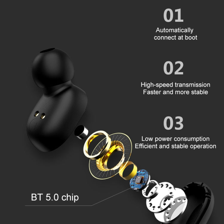KONKA KT10 TWS CVC8.0 Noise Reduction Touch Smart Digital Display Bluetooth Earphone with Charging Box, Support Siri(Black)