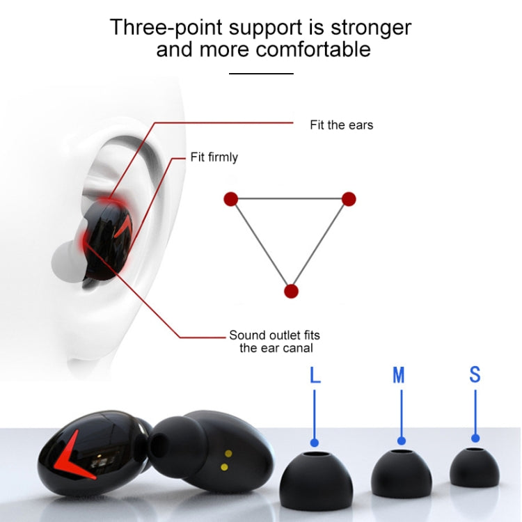 DFA8 TWS Bluetooth 5.0 Touch Sweatproof Wireless Bluetooth Sports Earphone with Charging Box, Support Siri & Call & Power Bank