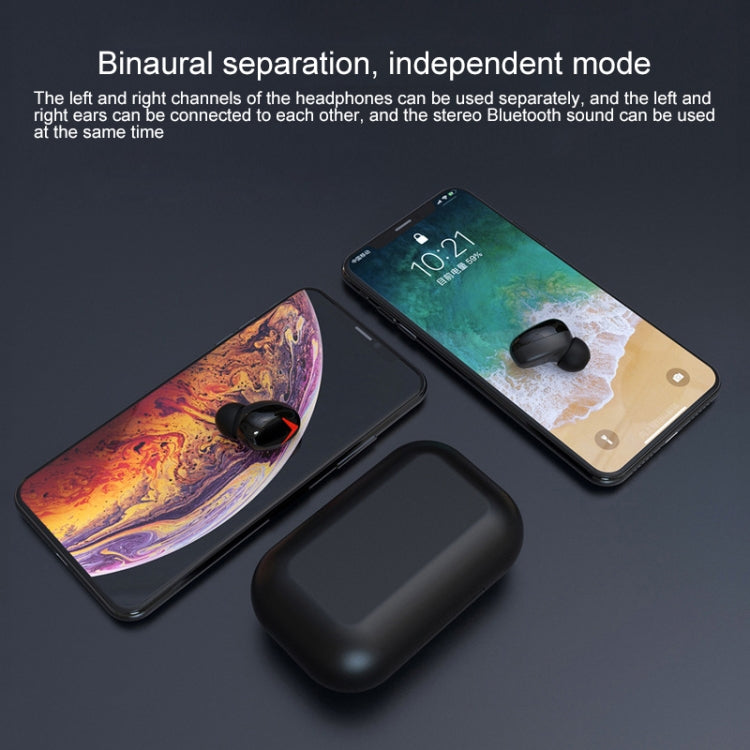 DFA8 TWS Bluetooth 5.0 Touch Sweatproof Wireless Bluetooth Sports Earphone with Charging Box, Support Siri & Call & Power Bank