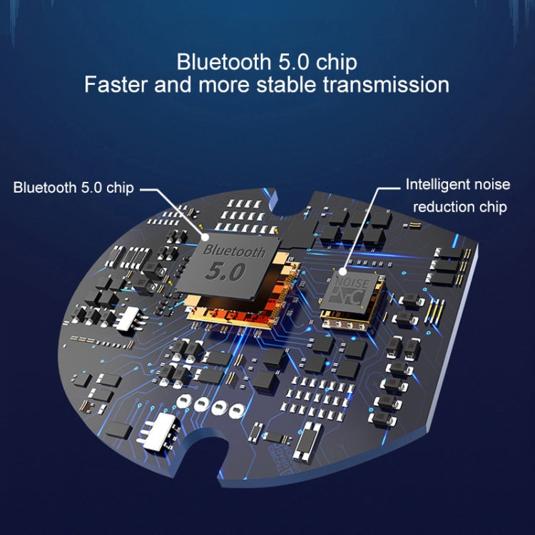 DFA8 TWS Bluetooth 5.0 Touch Sweatproof Wireless Bluetooth Sports Earphone with Charging Box, Support Siri & Call & Power Bank