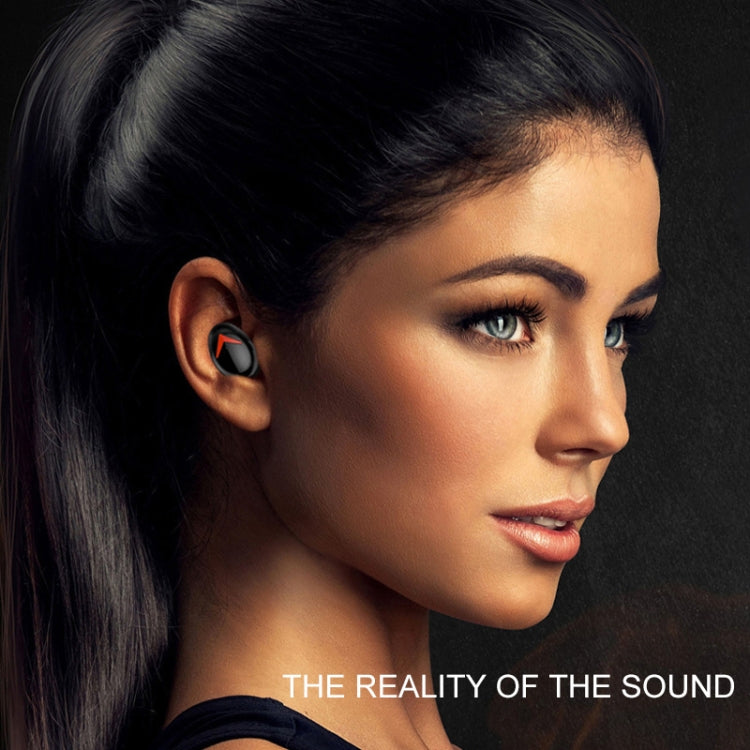 DFA8 TWS Bluetooth 5.0 Touch Sweatproof Wireless Bluetooth Sports Earphone with Charging Box, Support Siri & Call & Power Bank