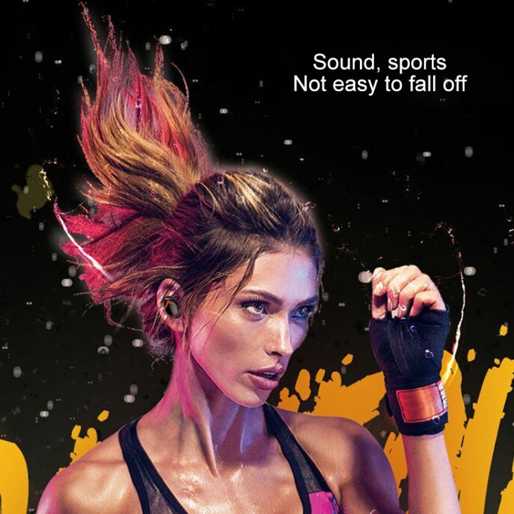 DFA8 TWS Bluetooth 5.0 Touch Sweatproof Wireless Bluetooth Sports Earphone with Charging Box, Support Siri & Call & Power Bank