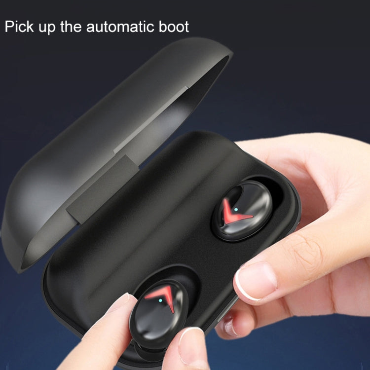 DFA8 TWS Bluetooth 5.0 Touch Sweatproof Wireless Bluetooth Sports Earphone with Charging Box, Support Siri & Call & Power Bank