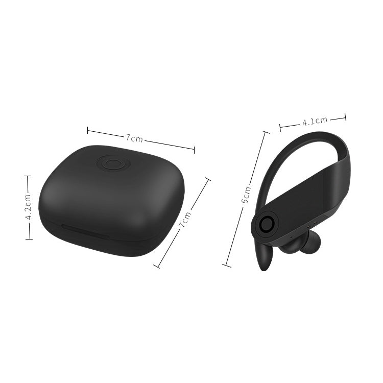 b10 TWS Bluetooth 5.0 Hanging Ear Wireless Bluetooth Sports Earphone with Magnetic Charging Box, Support Call & Siri & Charging Box Wireless Charging(Black)