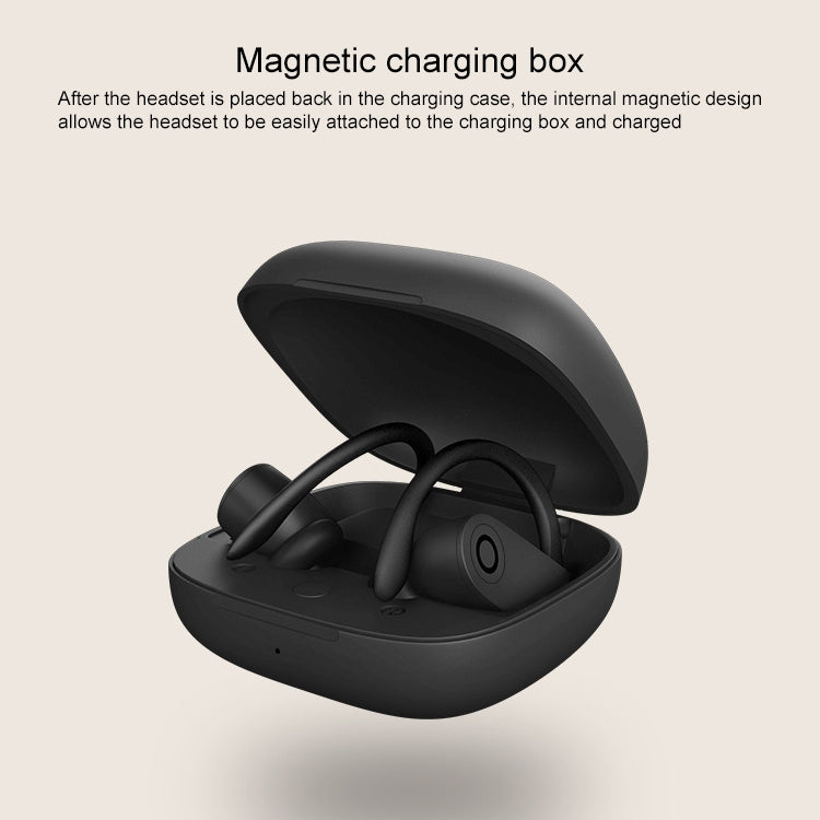 b10 TWS Bluetooth 5.0 Hanging Ear Wireless Bluetooth Sports Earphone with Magnetic Charging Box, Support Call & Siri & Charging Box Wireless Charging(Black)